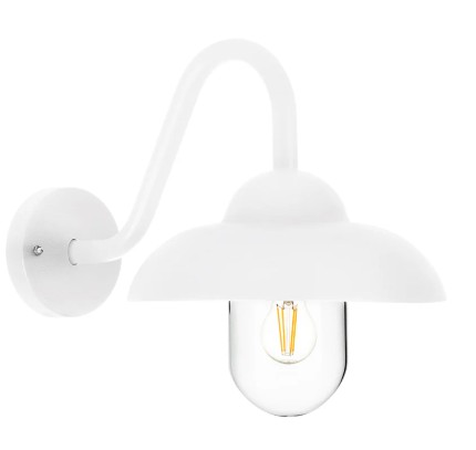 Loka Aluminium Barn White Wall Light